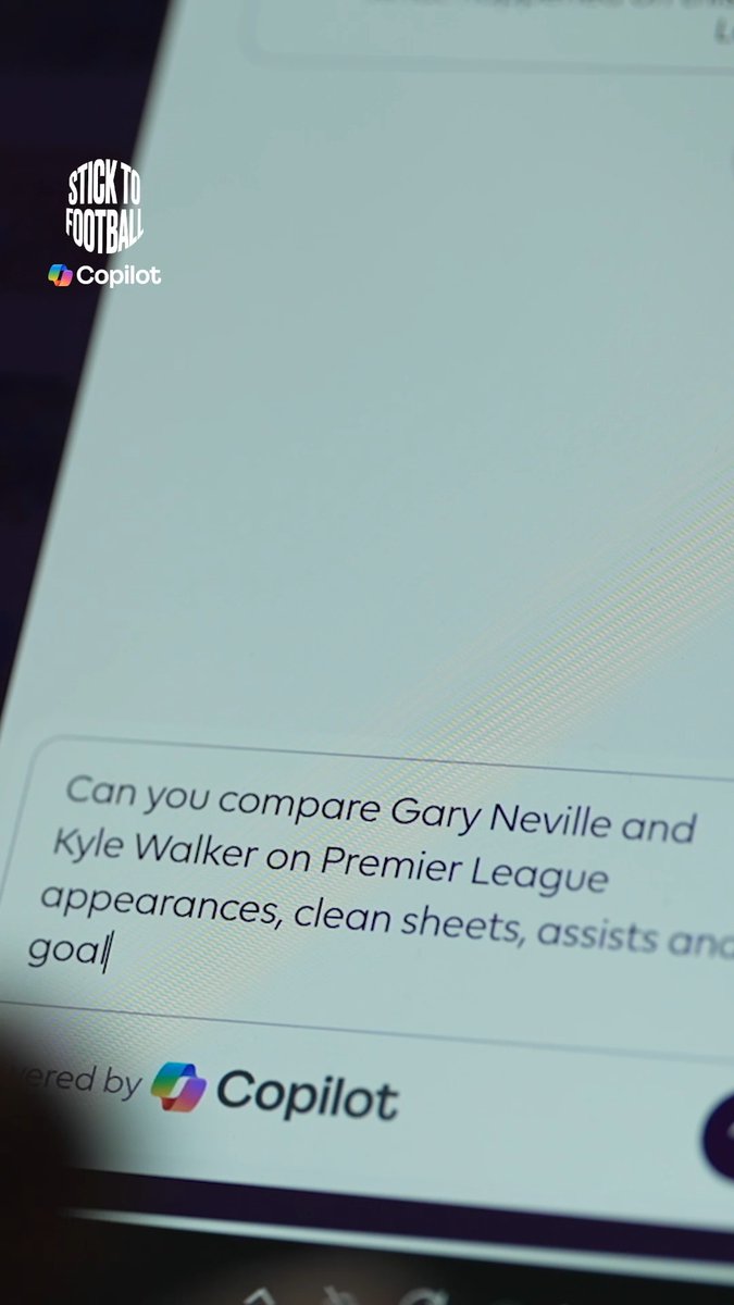 The right-back debate: Gary Neville or Kyle Walker? 🤔 With help from the PL Companion by Microsoft Copilot, we settled it! 👏