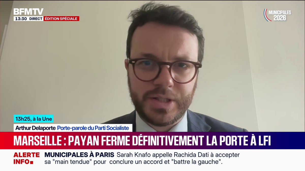 Municipales: "Sur la base d'un respect et de valeurs partagées, il y a possibilité de faire des fusions" avec LFI, affirme Arthur Delaporte (PS)