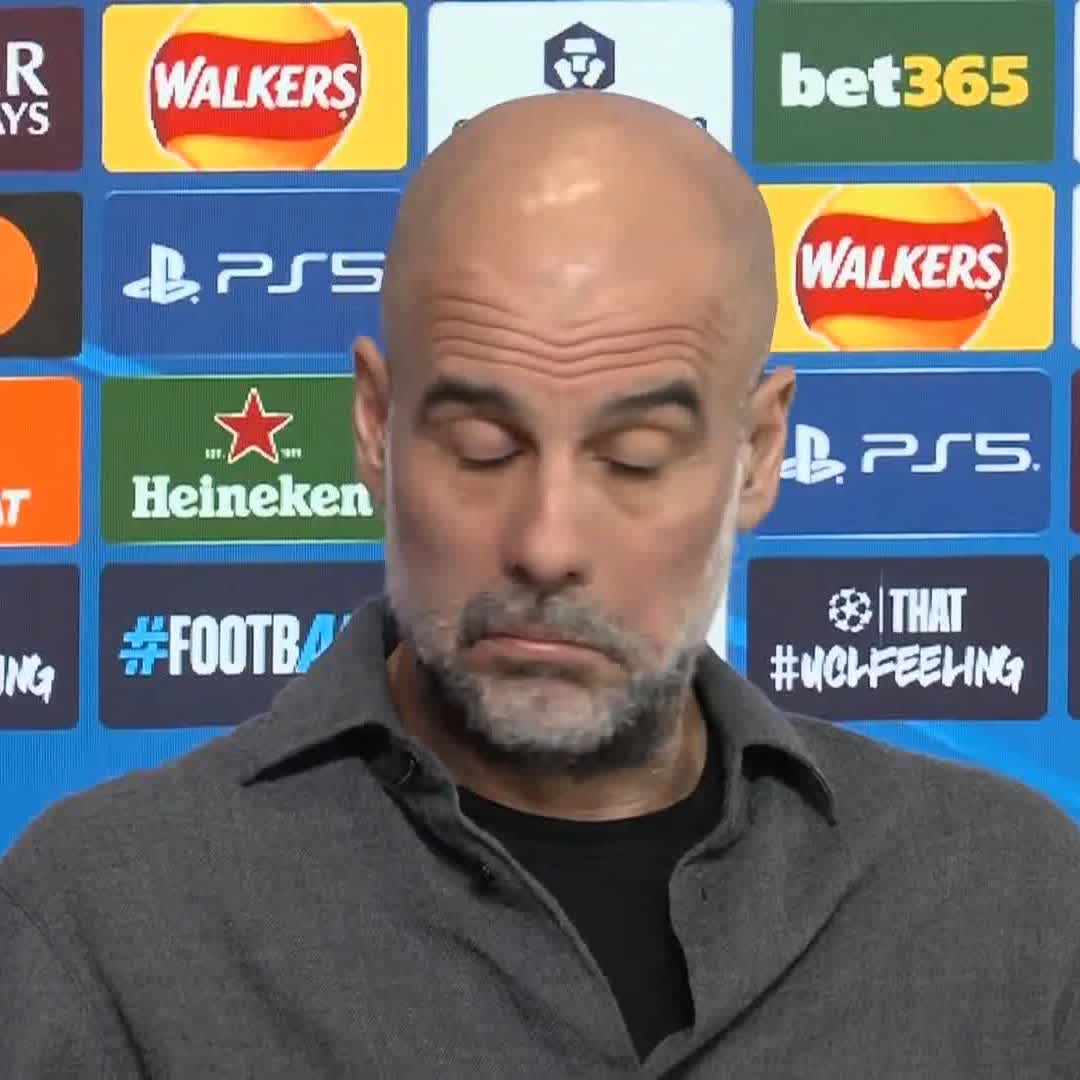 "After ten years if i have to convince the players about the beliefs then we're in trouble" Pep Guardiola discusses Manchester City's preperations ahead of their Champions League 2nd leg tie with Real Madrid 🎙️