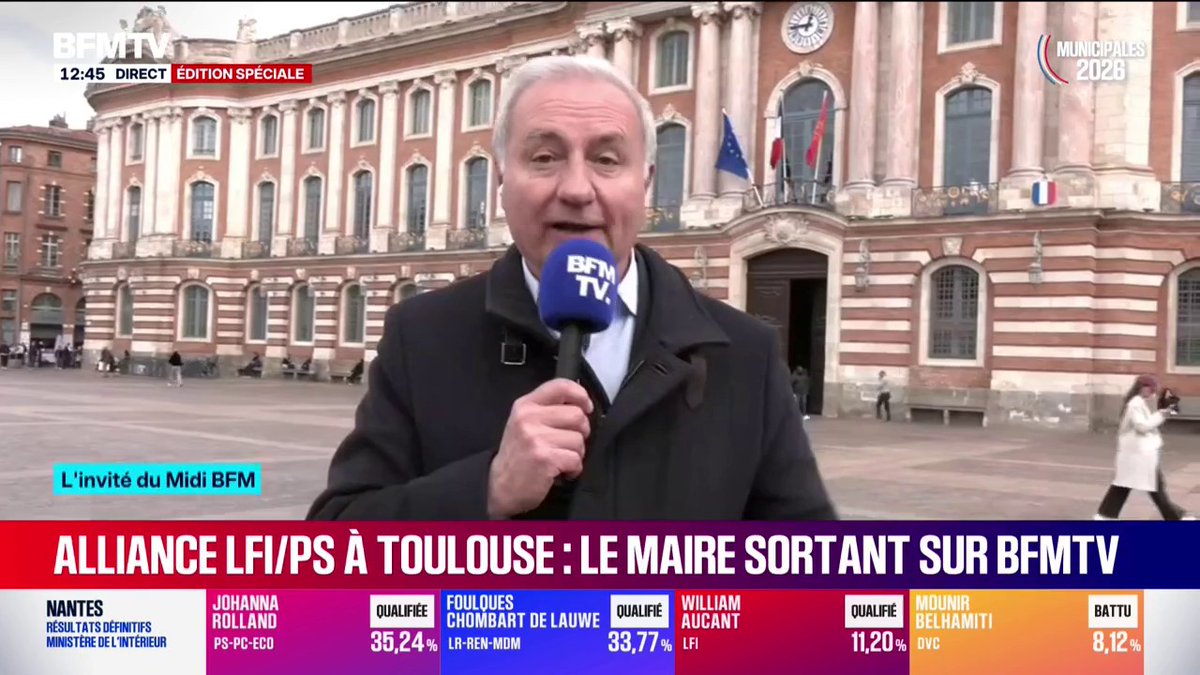 🇫🇷🗳️ FLASH | Le maire sortant de Toulouse Jean-Luc Moudenc dénonce « une alliance de la honte » après que le PS se soit allié à LFI pour le second tour dans sa ville.