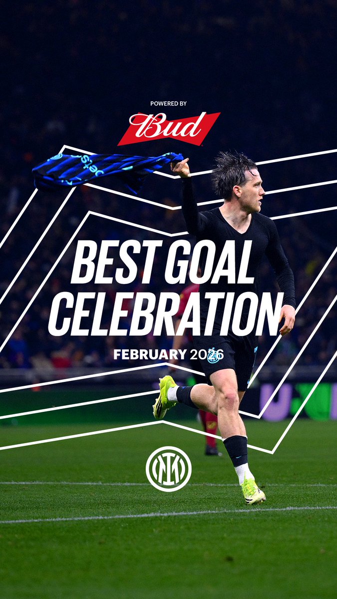 L'esultanza di Zielinski dopo il gol alla Juventus si aggiudica il premio BUD Best Goal Celebration di Febbraio 💫🖤💙