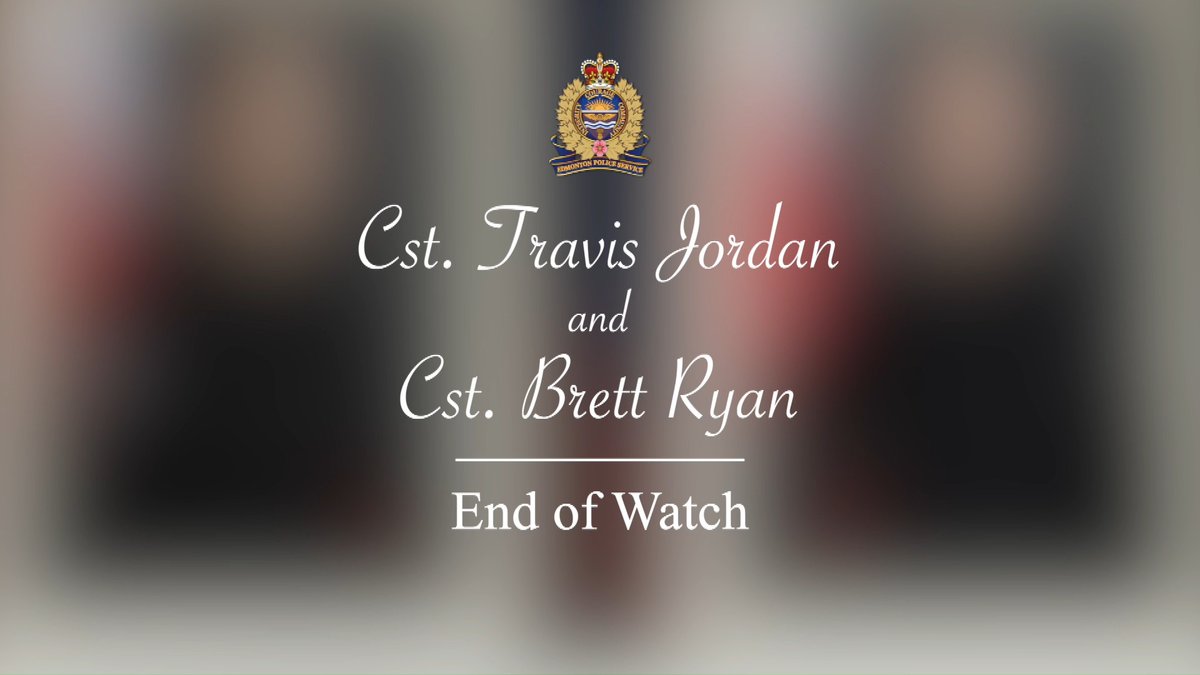 Remembering Constable Travis Jordan and Constable Brett Ryan who were killed in the line of duty on March 16, 2023, while responding to a family dispute. Cst. Jordan served with EPS for 8 years. Cst. Ryan served for 5 years. Their sacrifice will never be forgotten. Heroes in life, not death.