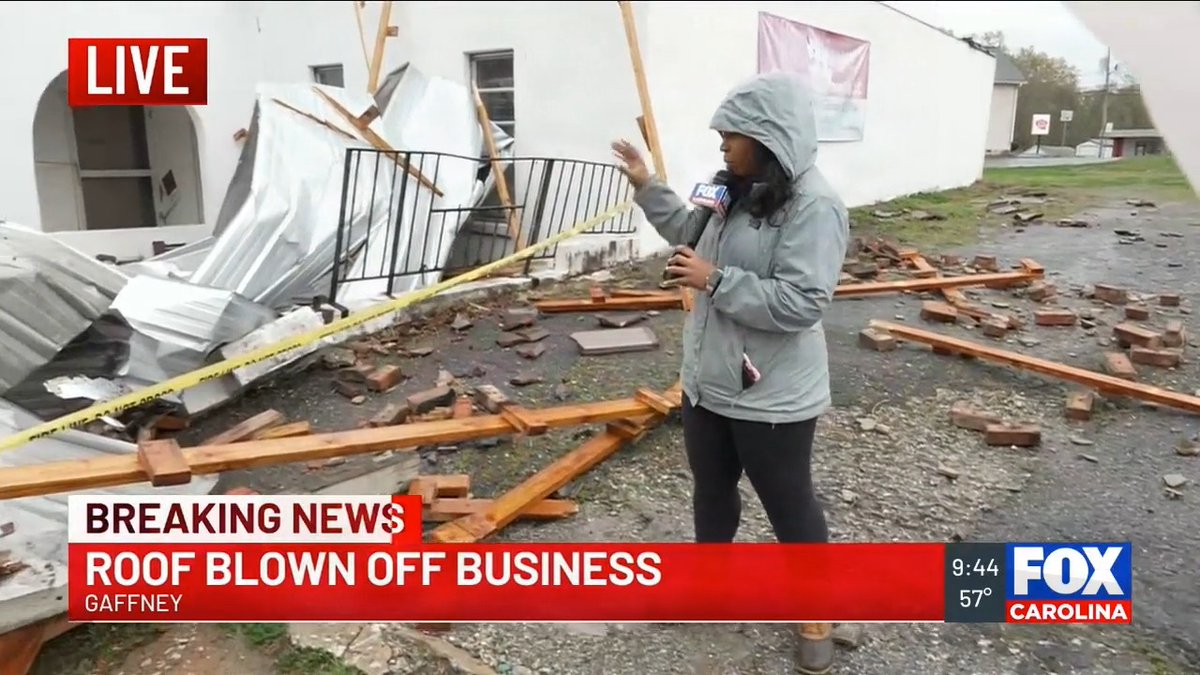 A roof was blown off an Upstate business this morning. No one was hurt. The worst is over for the Upstate, but high winds may have left behind fallen debris. For the rest of South Carolina, the threat is ongoing. Monitor the latest conditions and know your shelter spot.