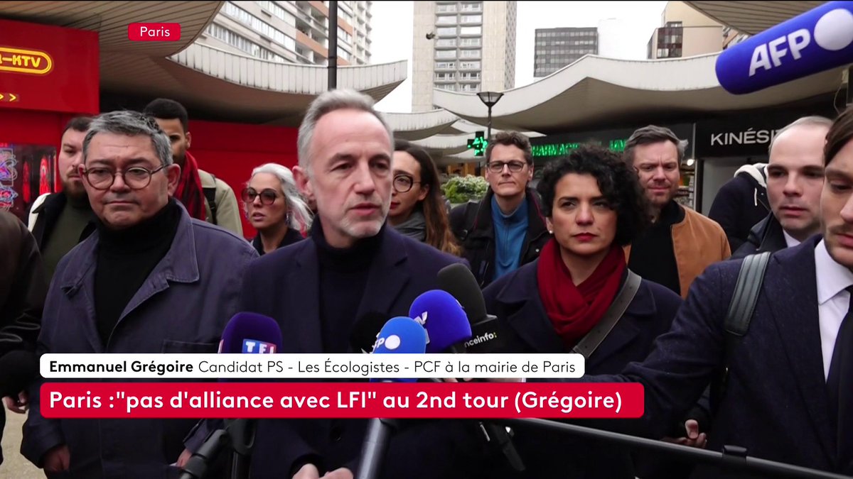 🔴 DIRECT "Il n'existe pas d'hypothèse où Mme Dati devient maire sans une complicité active ou passive de l'extrême droite", avance Emmanuel Grégoire, candidat de l'union de la gauche, arrivé en tête au premier tour des élections municipales à Paris. #canal16