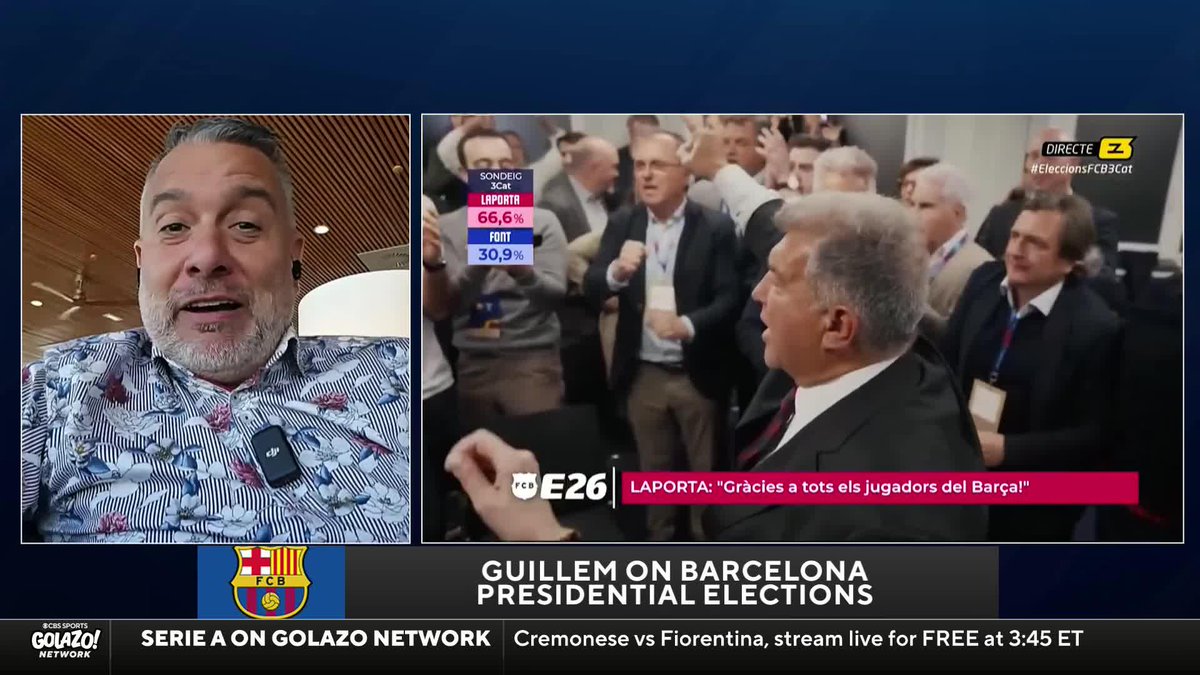 “I think Barcelona fans love LaPorta and the way he represents the club.” Guillem Balague on Joan Laporta being reelected as Barcelona president 🗳️