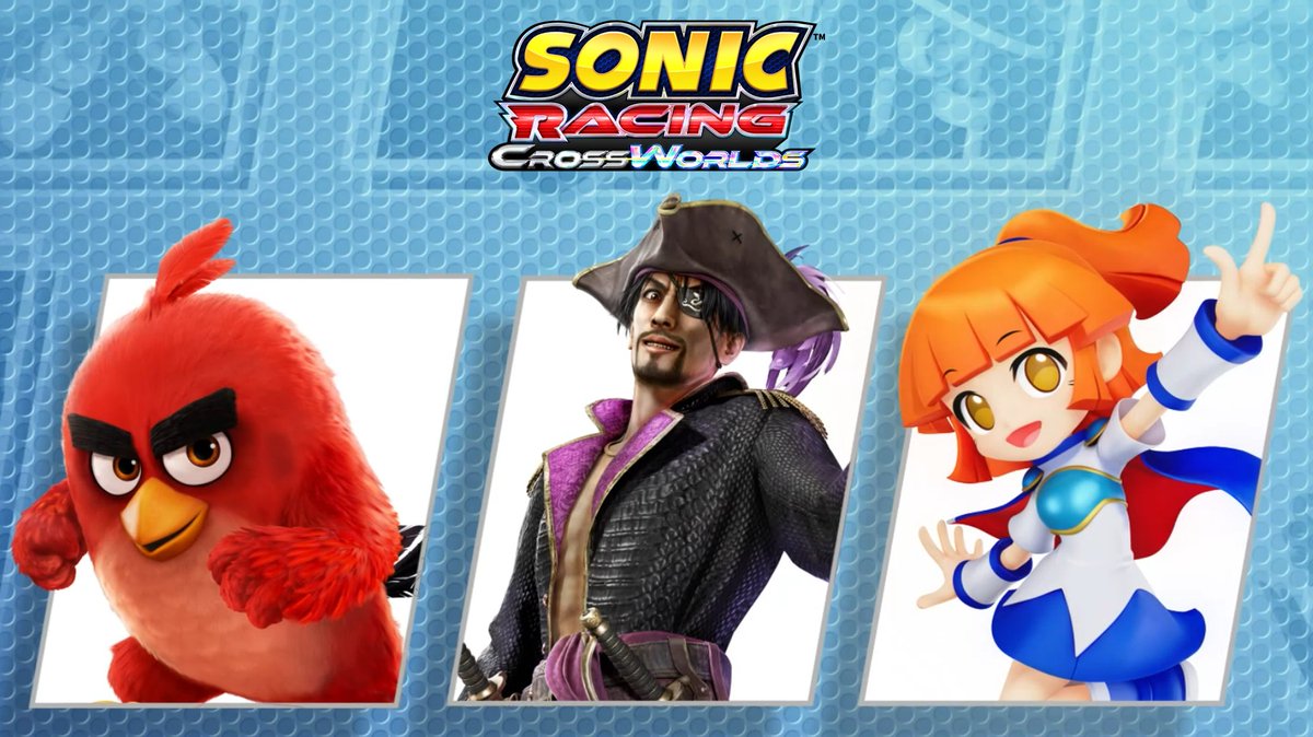 Don't hit the brakes now! There's even more FREE content racing your way soon to Sonic Racing: CrossWorlds! 🐦 Red - April 2026 🏴‍☠️ Goro Majima (Captain Majima) - April 2026 🔵 Arle - May 2026 That's not all! Cruise along to the new "SEGA Racing &amp; Variety" music tracks!