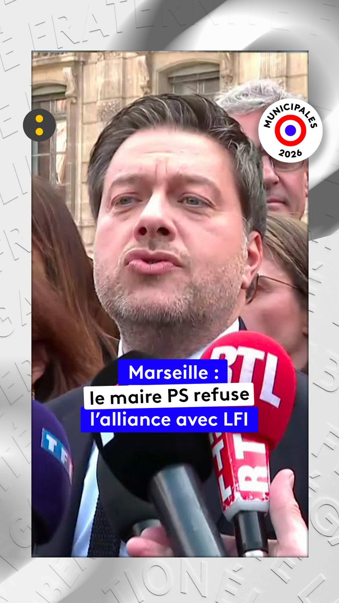 🔵⚪️ Benoît Payan, maire PS sortant de Marseille, dépose sa liste pour le 2d tour des élections municipales, sans alliance avec LFI. Le candidat insoumis, Sébastien Delogu, dénonce "une position irresponsable", alors que le RN Franck Allisio a obtenu 35% des voix au premier tour.