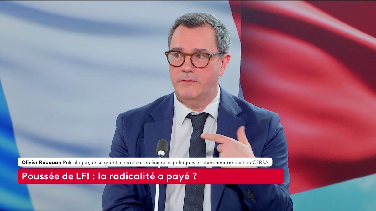 🔴 🗣️ Municipales : Les candidats LFI performent "auprès des étudiants, la jeunesse [...], et puis auprès du premier décile de revenu, c'est-à-dire une partie des Français les moins favorisés", observe le politologue olivier rouquan. Gilles Bornstein #CestTouteLaQuestion #Canal16