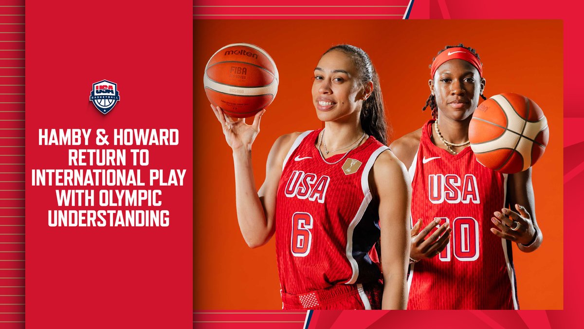 Call them do-it-all basketball sisters. Paris 2024 3x3 Olympians Dearica Marie Hamby &amp; Rhyne Howard 🤟🏾🈳 are showing their versatility &amp; shining in their jump from the 3x3 program to the 🇺🇸 #USABWNT. 🇺🇸🏀