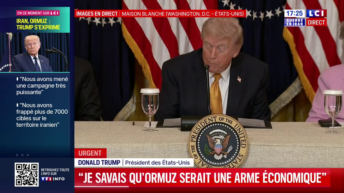 🔴 Détroit d'Ormuz : "J'ai parlé au président français. De 0 à 10, je lui donnerais 8/10. Ce n'est pas parfait... Mais je pense que le président Macron va nous aider" 🗣️ Donald Trump réagit en direct de la Maison Blanche au rôle de la France pour débloquer le détroit d'Ormuz