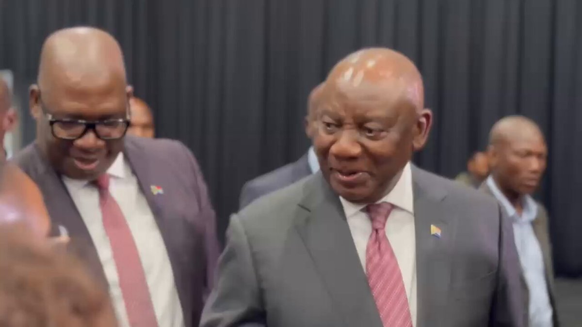 President Cyril Ramaphosa 🇿🇦 on a walkabout of the exhibition at the inaugural National Transport Conference, accompanied by Minister Minister of Environment, Forestry & Fisheries 🇿🇦 and Gauteng Premier Panyaza Lesufi 📍 Gallagher Convention Centre, Johannesburg