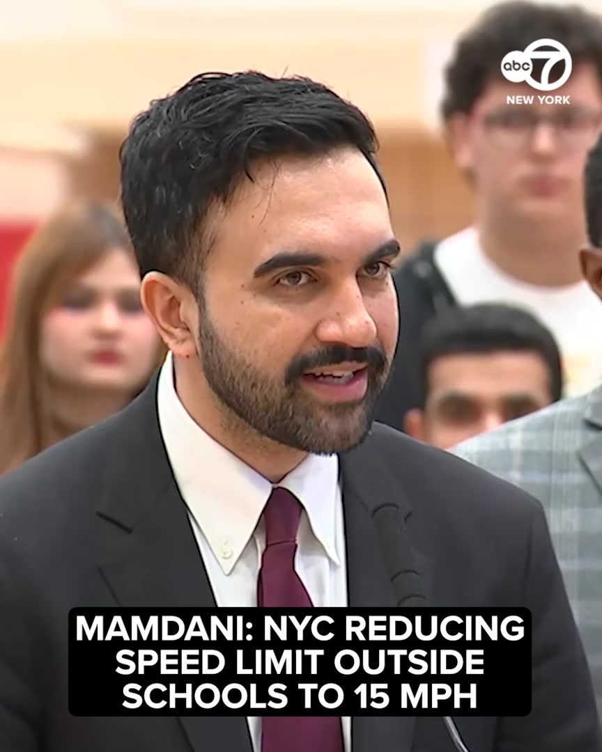 NYC Mayor Mamdani announced Monday that the city will lower the speed limit to 15 miles per hour outside more than 800 schools this year, part of a broader effort to improve safety for students.