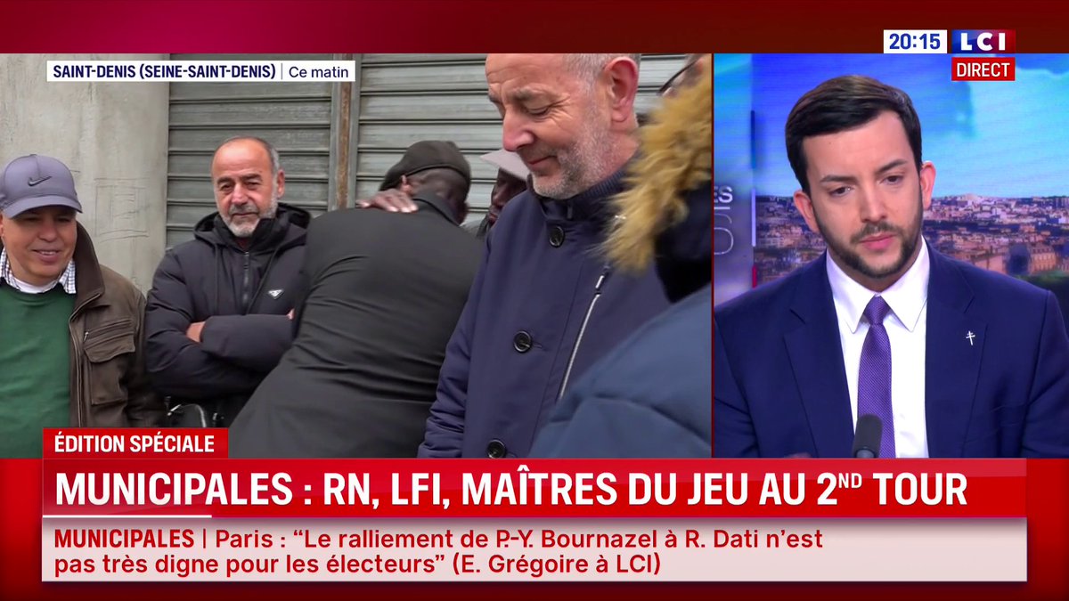 ▶️ Élection de Bally Bagayoko à Saint-Denis 🗣️ "Se faire élire dans une ville de France au nom de 'nous sommes tous des enfants de Gaza', cela devrait inquiéter tout le monde. L'ambiance dans cette salle était très oppressante", estime Jean-Philippe Tanguy Ⓜ️ ▶️ Darius Rochebin