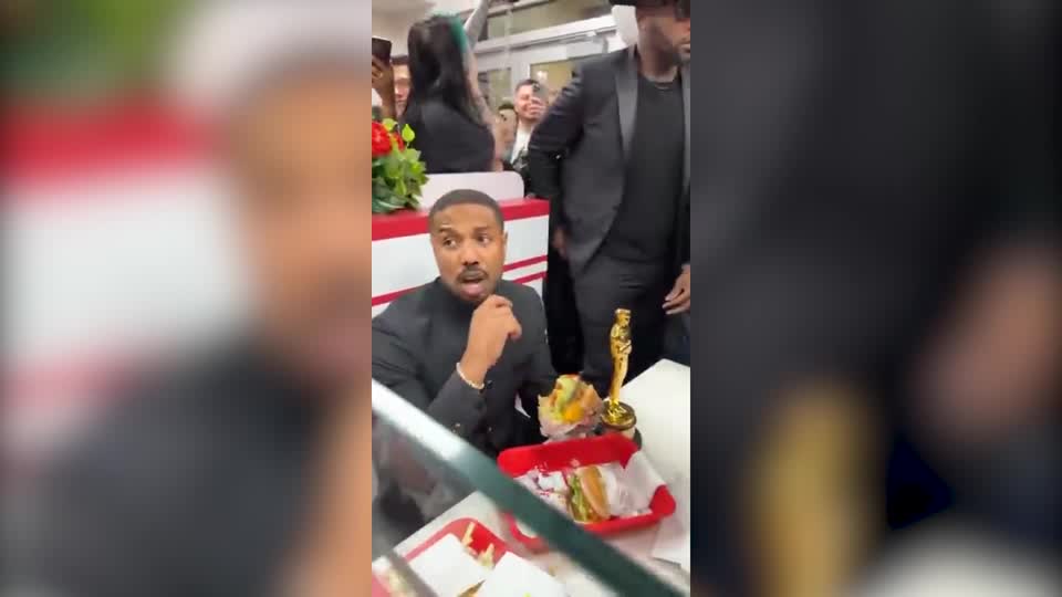 Michael B. Jordan, who won the Best Actor Academy Award for his portrayal of twins in the vampire thriller 'Sinners', visited an In-N-Out Burger restaurant after the ceremony