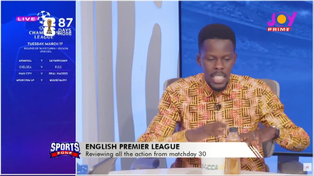 “Those are your champions. That’s how it’s done. Oh, Arteta! Those who are used to winning can’t beat Nottingham Forest at home.” Mr. Daniel Koranteng on Arsenal’s win over Everton. #SportsZone | #JoySports