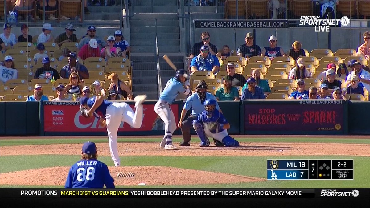 First-round pick Brady Ebel, son of Dodgers 3B coach Dino Ebel, just homered against his dad's team ❕