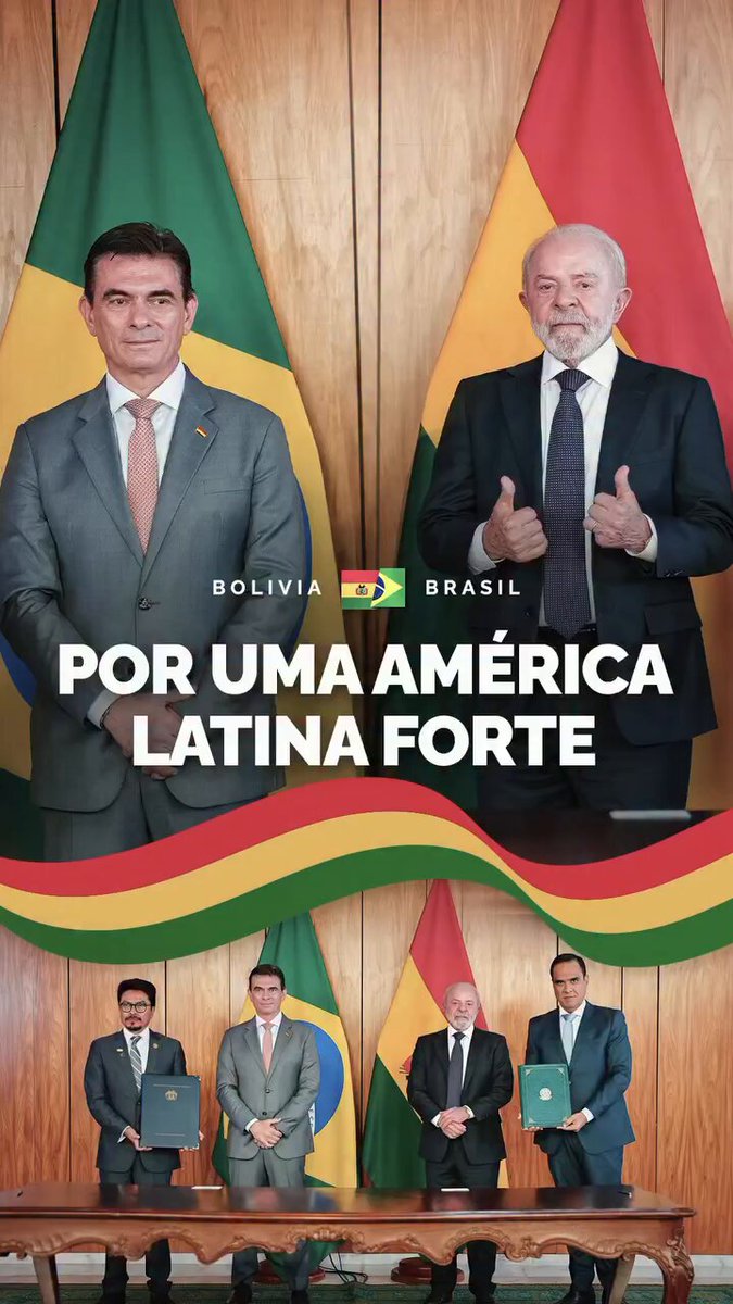 O presidente Rodrigo Paz Pereira e eu concordamos que a integração regional não é um projeto ideológico. É uma necessidade histórica. Vamos seguir trabalhando por uma América Latina em paz, mais integrada e com mais oportunidades para os nossos povos. 🌎 🎥 Audiovisual/PR