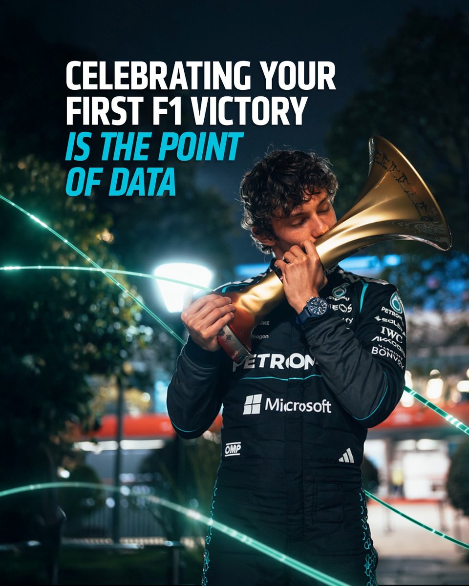 Congrats to Kimi Antonelli for his maiden Formula One victory this weekend at the 2026 Chinese Grand Prix. We're proud to power the data behind your drive.