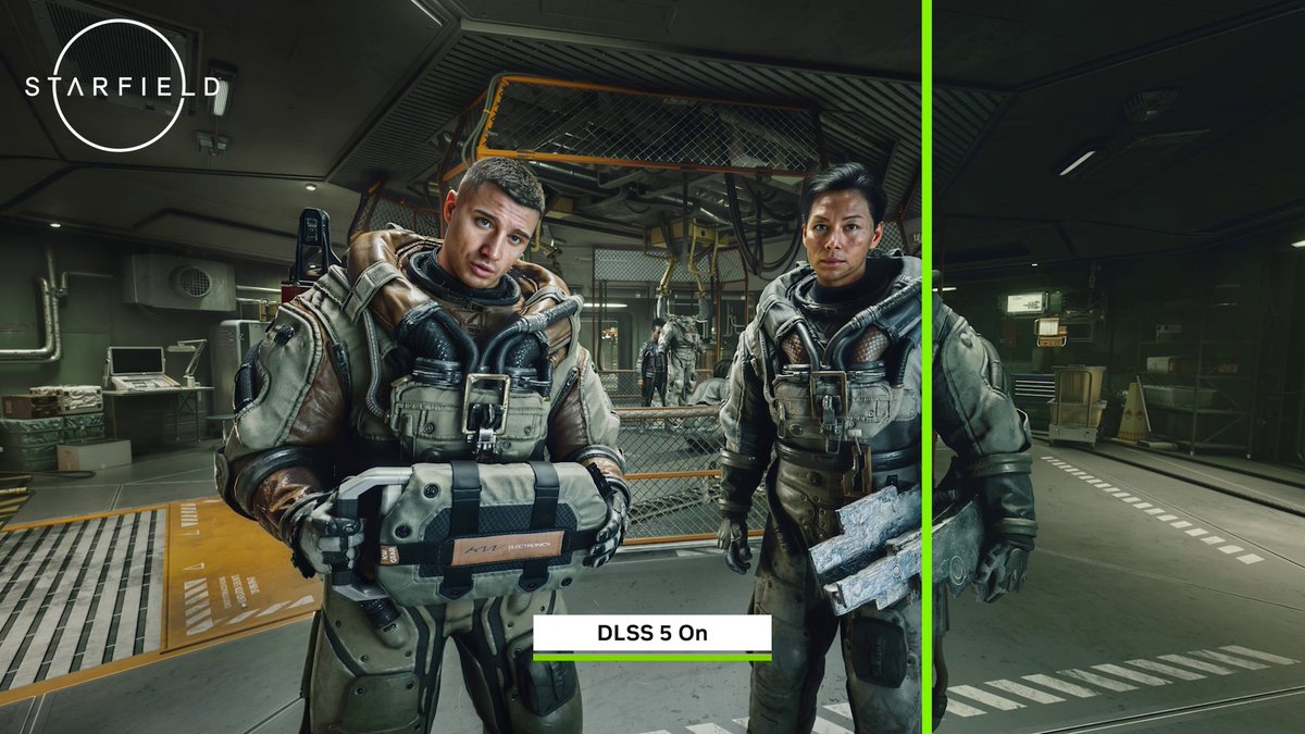Anunciamos o NVIDIA DLSS 5, um avanço impulsionado por IA na fidelidade visual para jogos, que chega neste outono. O DLSS 5 infunde os pixels com iluminação e materiais fotorrealistas, reduzindo a distância entre a renderização e a realidade.