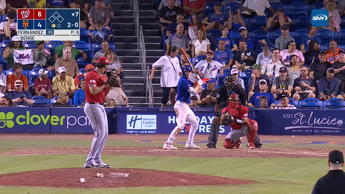 108MPH off the bat of Benge He’s 2 for 2 with 2 BBs He leads the Mets in hits this spring and is batting .406 with a .972OPS You still have doubts he won’t make the club? 🤣 #LGM