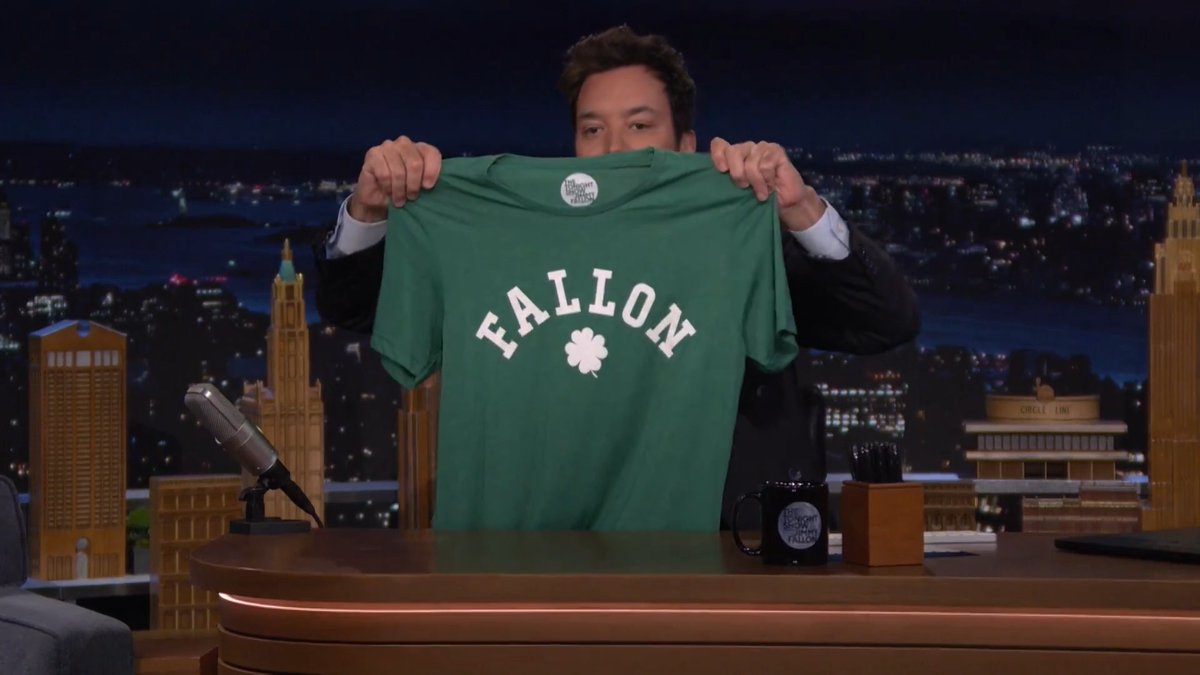Jimmy unveils the NBC Entertainment store’s Lucky Tee in honor of St. Patrick’s Day! #FallonTonight