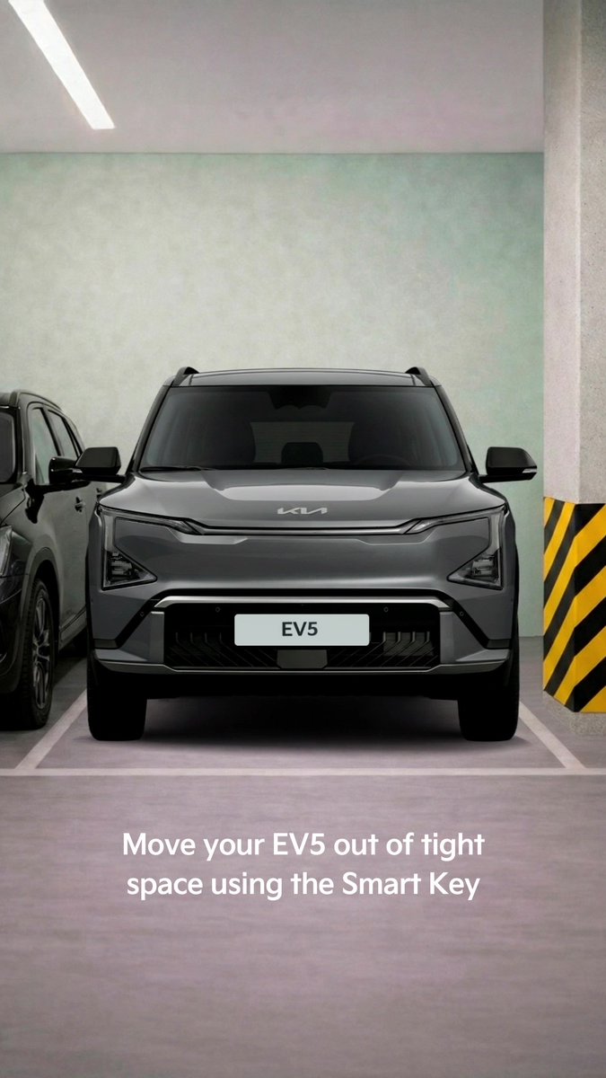 Too tight to park? Watch how the Kia EV5 can be moved and parked remotely with Remote Smart Parking Assist 2 using the Smart Key.
