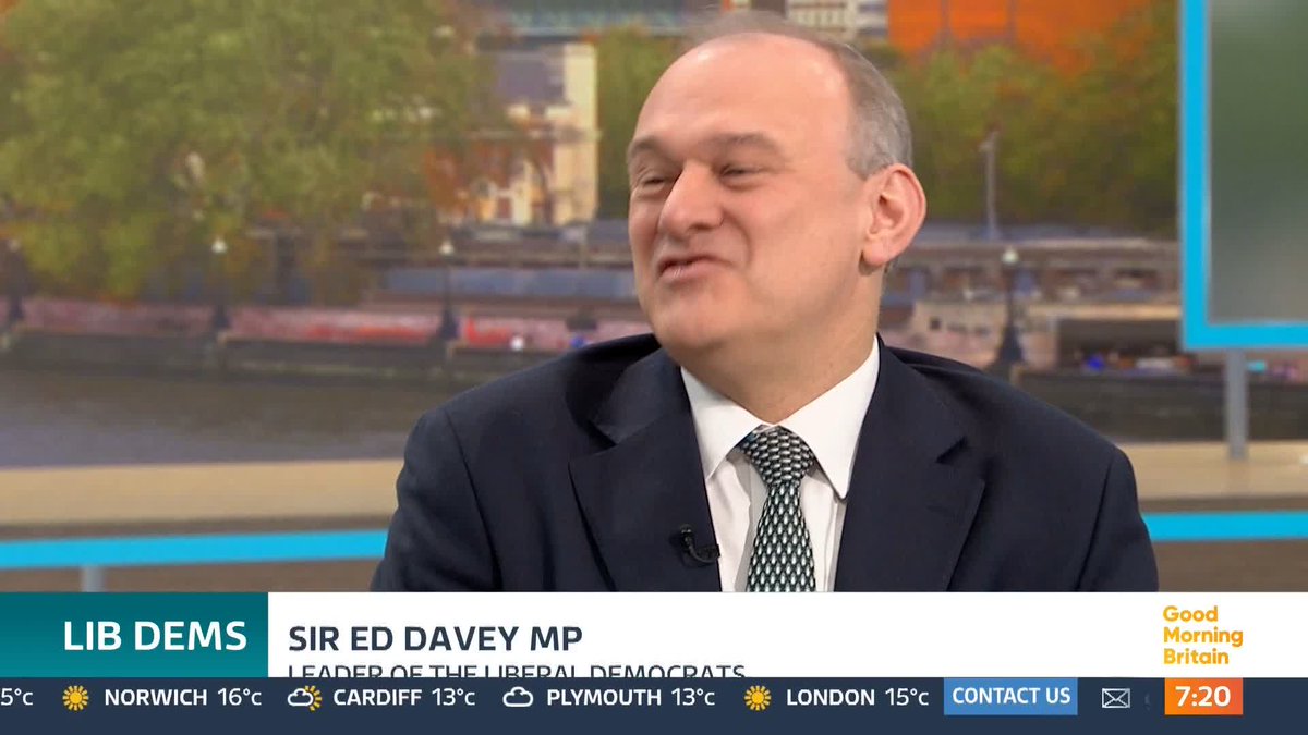 Lib Dem leader Sir Ed Davey says the Prime Minister needs to ignore President Trump's 'bullying' over the Iran war, saying he's acting like an 'international gangster'. He tells Susanna Reid and Ed Balls that the government has to 'stand up to Trump'.