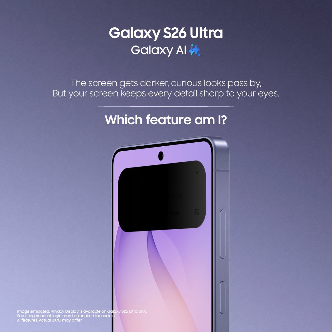 Which feature keeps every wandering peep in check? 1) Privacy Display 2) Powerful Processors Comment your answer below!