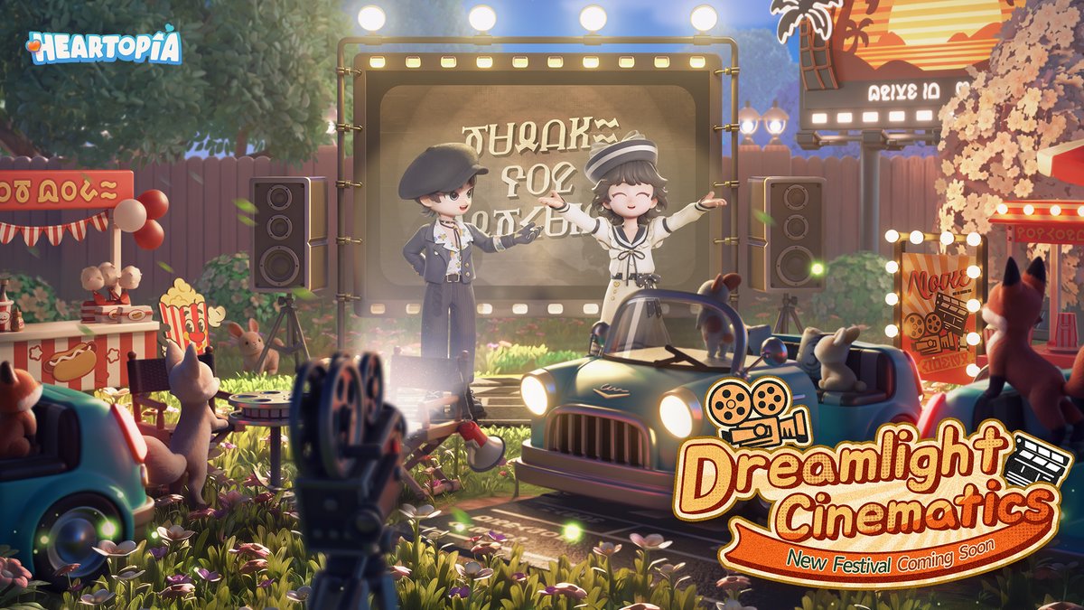 Cinematics never fade; dreaming of the golden age. On March 21, the premiere of the new Dreamlight Cinematics Festival kicks off. Dear D.G. Members, step into the scene and join us for a glowing, dreamlike journey. ✨ #heartopia