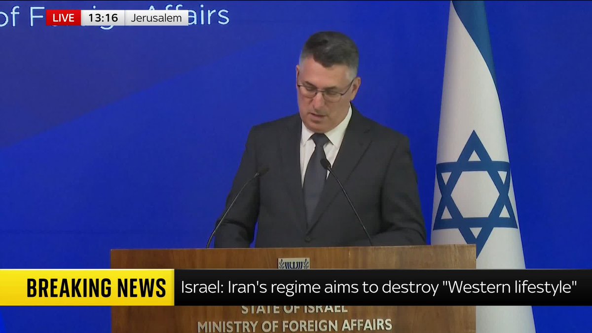 Israel's foreign minister speaks after Israel said Ali Larijani, Iran's security chief, was killed in a strike. Iran appeared to deny the report by posting a handwritten note it claimed was written by Larijani on social media just minutes later.