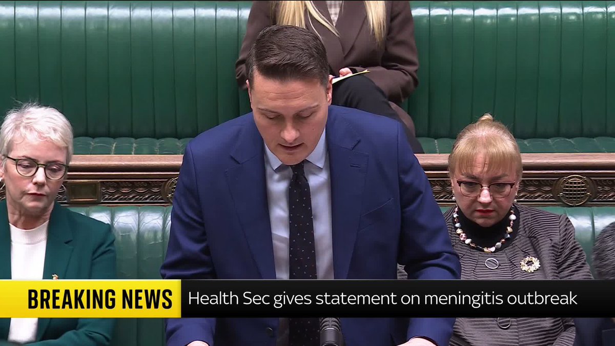 "This is an unprecedented outbreak." Health Secretary Wes Streeting provides a timeline of the meningitis outbreak in Kent, as he confirms four cases of group B meningococcal disease, with a further 11 cases under investigation. 📺 Sky 501, Virgin 602