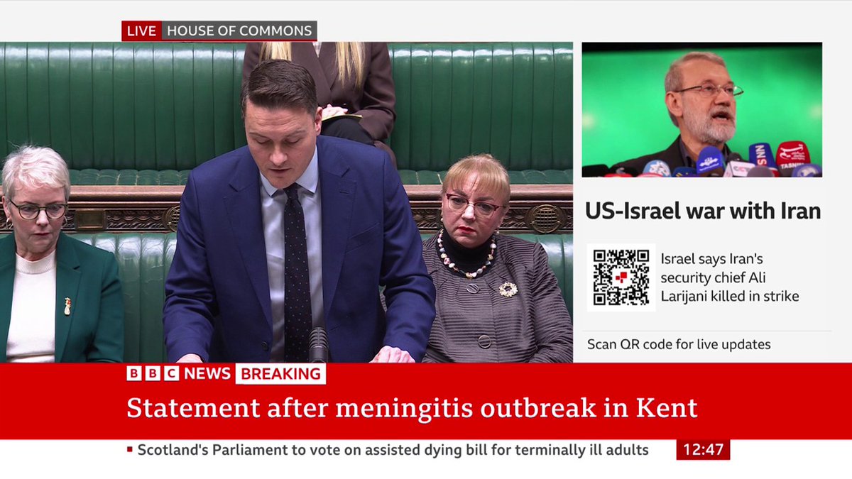 "We will begin a targeted vaccination programme for students living in halls of residence at the University of Kent in Canterbury which will begin in the coming days," Health Secretary Wes Streeting confirms Follow live: