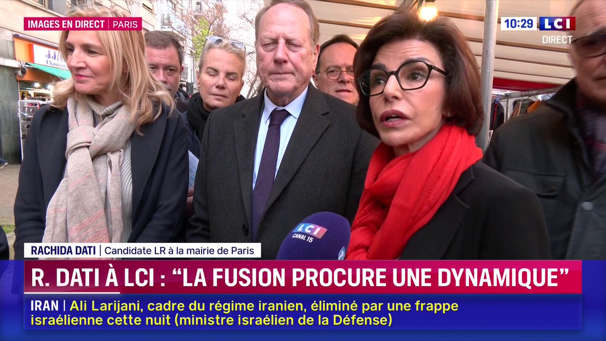 🔴 Municipales 2026 à Paris - Rachida Dati à propos de Pierre-Yves Bournazel. 🗣️ "Son ambition était d'être maire de Paris. Il m'a dit 'puisque je ne le serai pas, je ne veux pas être sur la liste, ma vie est ailleurs', a rapporté la candidate LR.