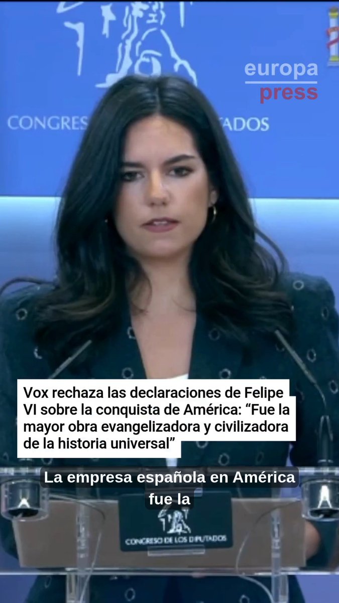 Vox rechaza las declaraciones de Felipe VI sobre la conquista de América: "Fue la mayor obra evangelizadora y civilizadora de la historia universal"