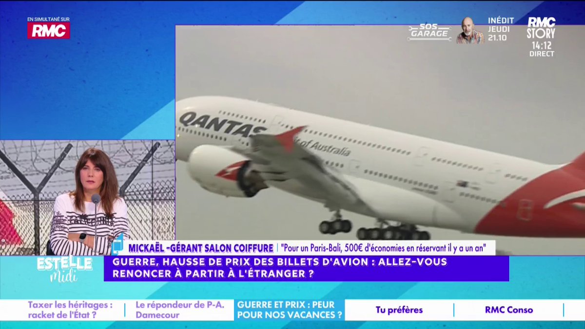 🏖️ Guerre, hausse des prix des billets d’avion : allez-vous renoncer à partir à l’étranger ? 📞 Mickaël : "J'ai réservé mon billet d'avion pour Bali au mois d'octobre ! J'ai économisé, on est deux à partir, 350€ ! J'ai réglé 868€/personne aller-retour et là on est vers 1 000€"