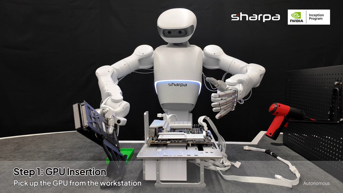 Watch as Sharpa North assembles a computer autonomously! From precise positioning to screwing and wire clipping, North executes complex, contact-rich tasks powered by tactile feedback. Dexterous hands + tactile AI are what make real-world task execution possible. This is the shift from simple automation to real-world robotics. #SharpaRobotics