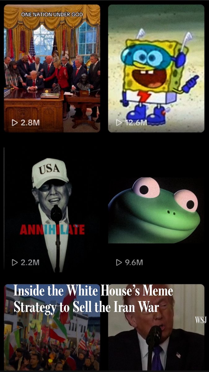 The White House is using video games, action movies, and memes to sell the war in Iran. The Journal analyzed over 100 video posts shared by the White House on TikTok and X since the beginning of the war. Watch more: 🎥