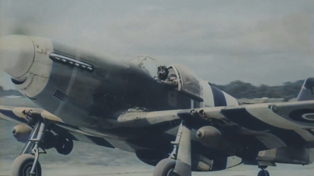 Lucky Charm. Footage from June 9th, 1944 of Aussie pilot Flight Lt. Conroy "Guns" with No. 129 at RAF Andrews Field, Essex, tasked to fly sweeps over Normandy to hit German transport and armor supporting the Allied advance. Also, footage(taxiing) of 306 Polish Sq. aircraft.🫡