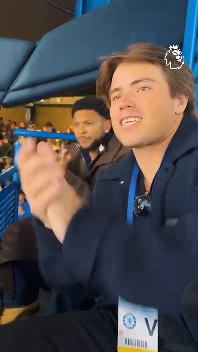 The boys at the Bridge 🏟️ Antoine Winfield Jr. of the Tampa Bay Buccaneers, and the @Chargers' Daiyan Henley and Cameron Dicker got stuck into Chelsea vs Newcastle for the ultimate Matchday experience 👀