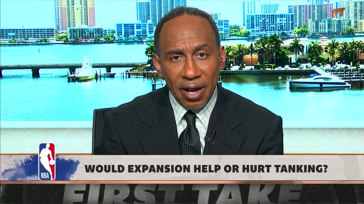"I don't think it hurts it, because I don't think it could have gotten much worse. ... I think that would be good for the league." —Stephen A Smith on expansion in the NBA and the impact it may have on tanking 🏀