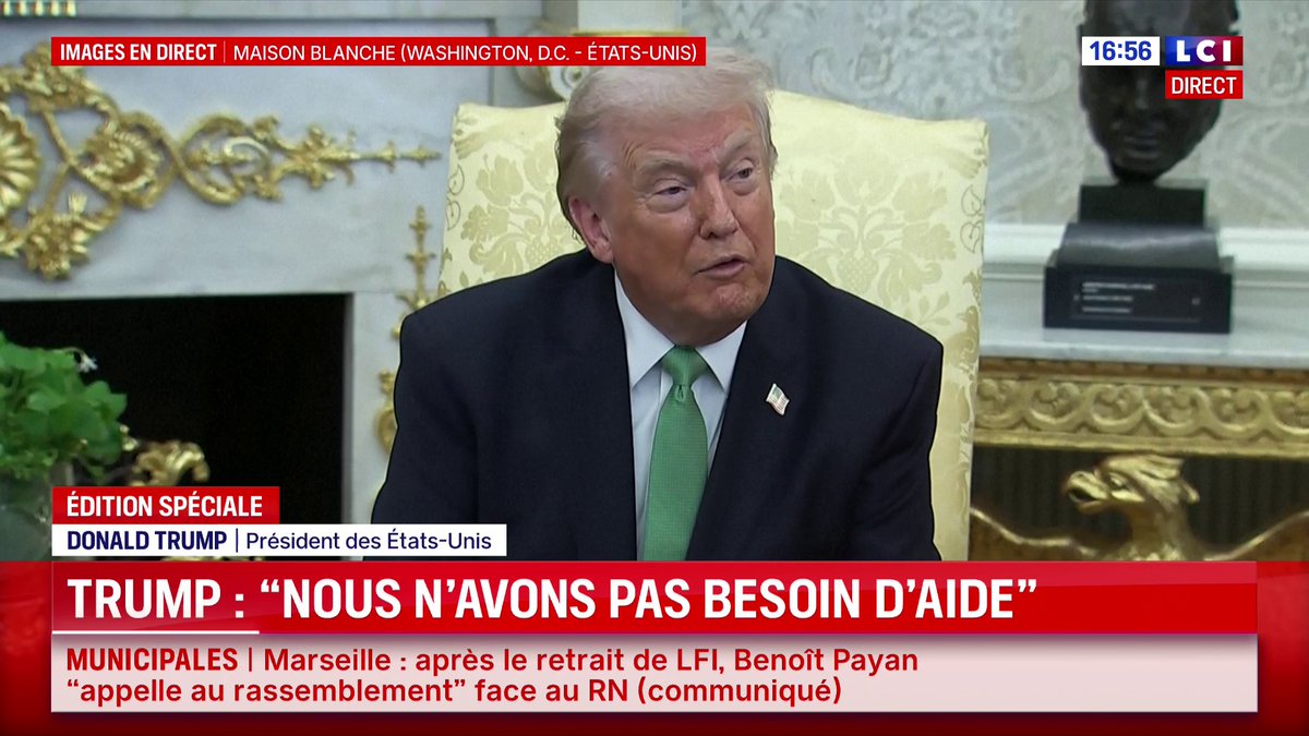 🔴 Donald Trump réagit aux propos d’Emmanuel Macron sur le fait que "jamais la France ne prendra part à des opérations d’ouverture ou de libération du détroit d’Ormuz dans le contexte actuel"