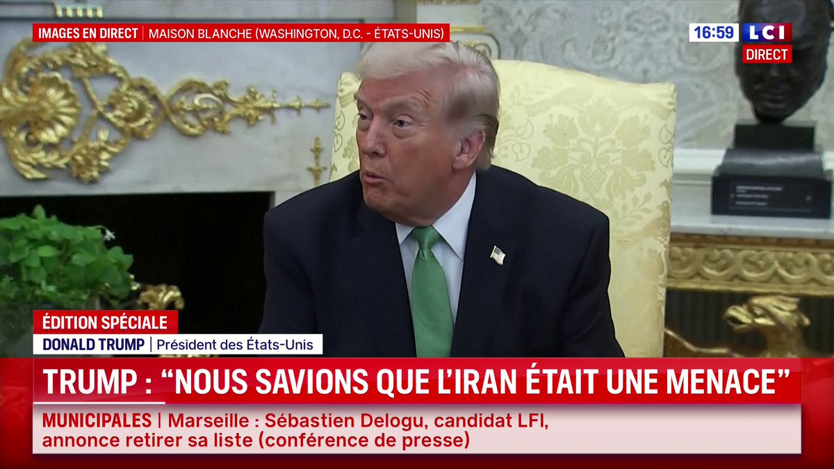 🔴 Démission de Joe Kent à la tête du Centre national américain de lutte contre le terrorisme 🗣️ "C’était quelqu’un de bien, mais il a toujours été assez faible sur la sécurité... C’est une bonne chose qu’il ait démissionné", affirme Donald Trump