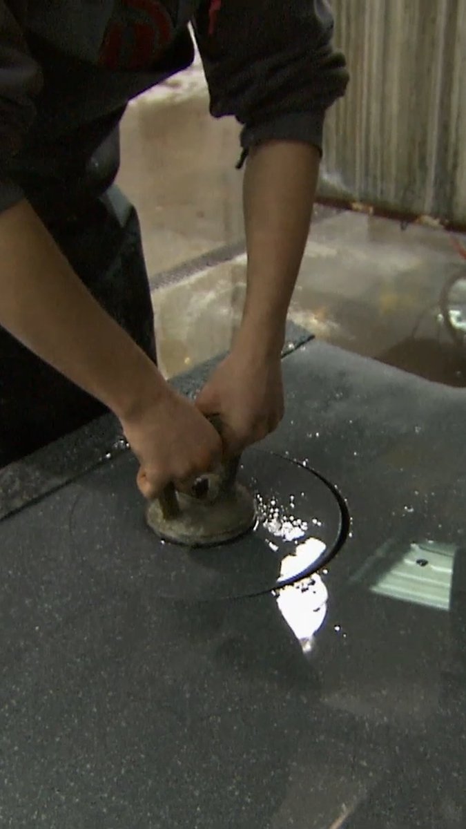 The process of carving a curling stone 🥌💦 #HowItsMade #curling #curlingstone