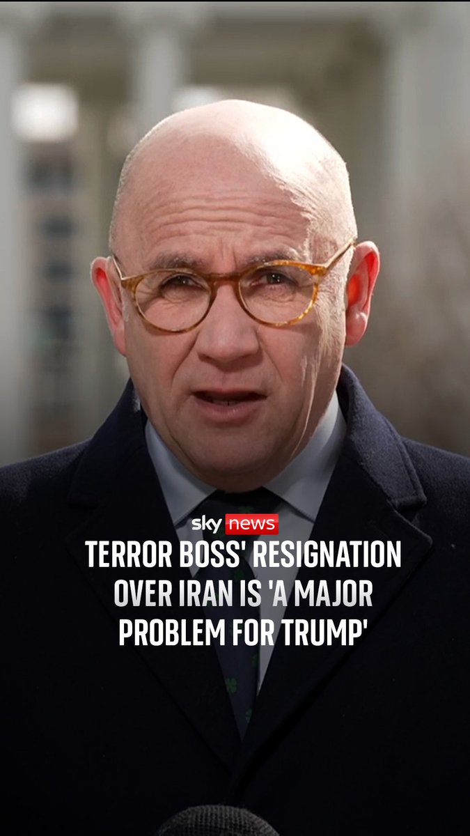 Donald Trump's senior counterterrorism official, Joseph Kent, has resigned over the Iran war, saying the country posed "no imminent threat" to the US, adding that it was started due to pressure from Israel. 🔗 | 🗣️ @SkyDavidBlevins