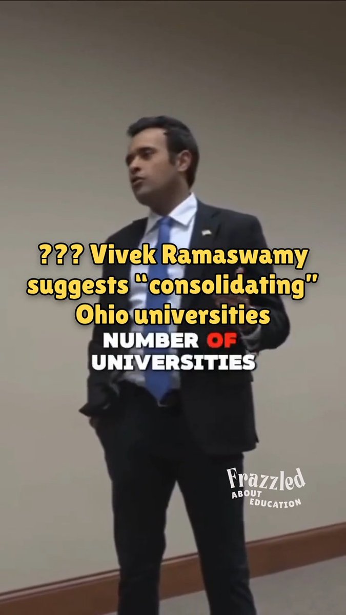 Vivek Ramaswamy who: - flies around on a private jet - calls Ohioans lazy and mediocre - says higher costs are simply ‘perceived’ - thinks Medicare and Medicaid were a mistake Wants to add “closing Ohio universities” to the list. Huh??