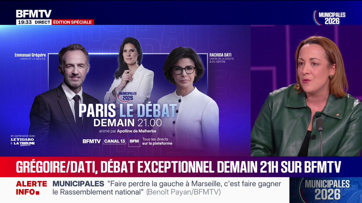 🔴 PARIS LE DÉBAT - Rachida Dati et Emmanuel Grégoire débattront sur BFMTV ce mercredi 18 mars à 21h