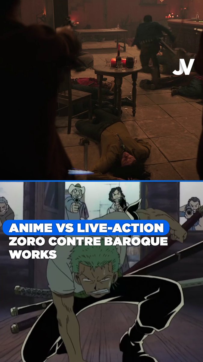 Zoro contre Baroque Works : animé vs live-action