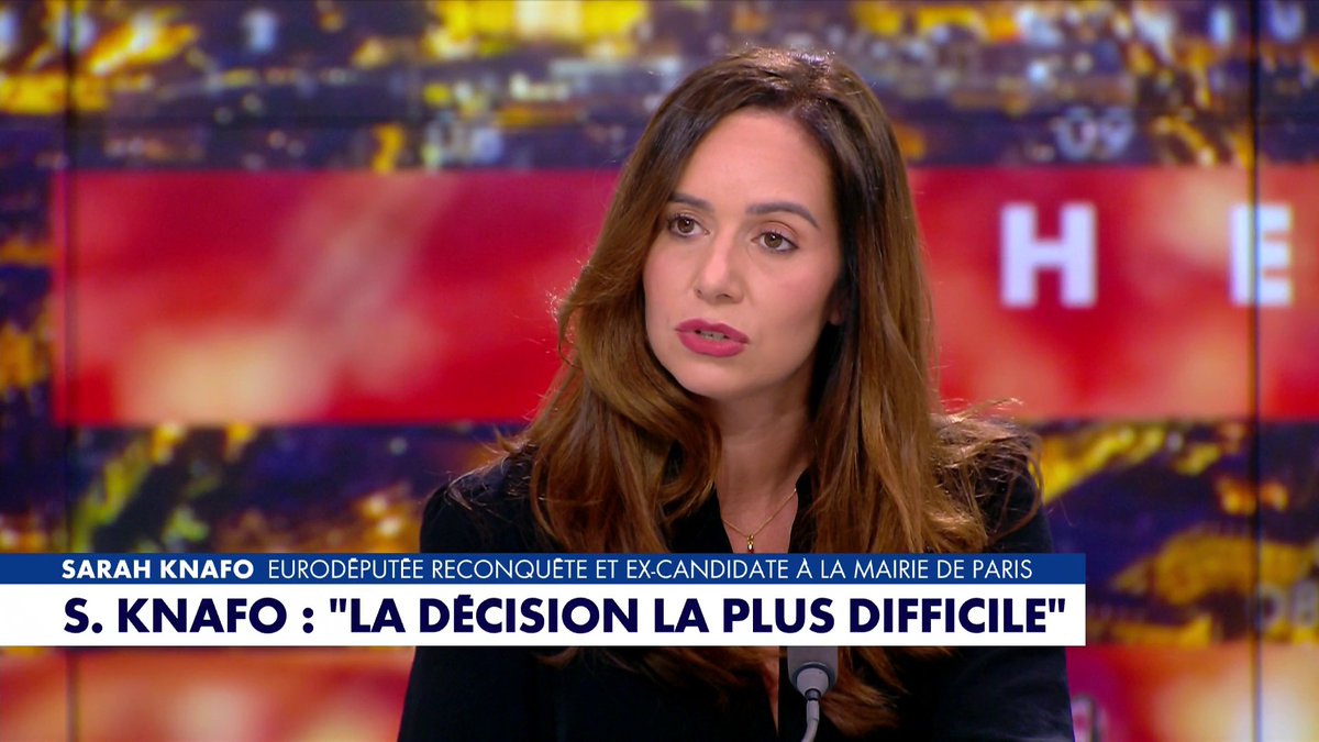 «J'ai pris une décision très douloureuse, sans doute la plus difficile à prendre de ma jeune trajectoire politique», a affirmé Sarah Knafo, eurodéputée Reconquête et ex-candidate à la mairie de Paris, dans #HDPros2 Toute l'info est à retrouver sur