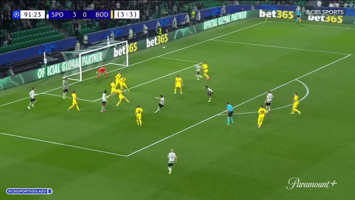 INCREDIBLE SCENES IN LISBON 🟢 Sporting get their fourth on the night to TAKE THE LEAD over Bodø/Glimt, 4-3 on aggregate 🤯