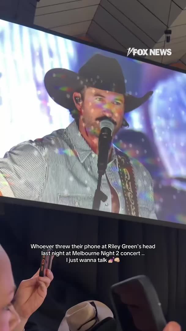 BLOODY ENCORE: Country music star Riley Green left bleeding on stage after being hit by a cellphone thrown at him during a concert in Melbourne. The musician was in the middle of a song when a disgruntled fan threw a phone and struck him in the ear. After the show, Green gave his fans an update on social media, revealing he got five stitches in his ear to treat the injury.